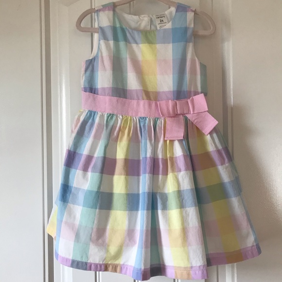 NWOT Carter’s Gingham Print Dress Size 2T - Picture 1 of 3